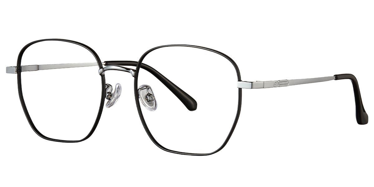 Square Reading Glasses black-silver