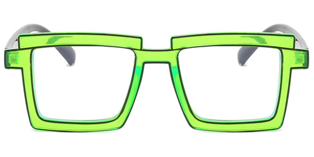Square Reading Glasses pattern-green