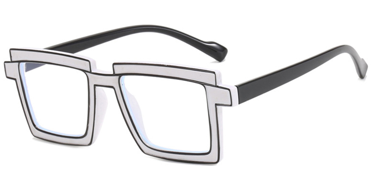 Square Reading Glasses pattern-white