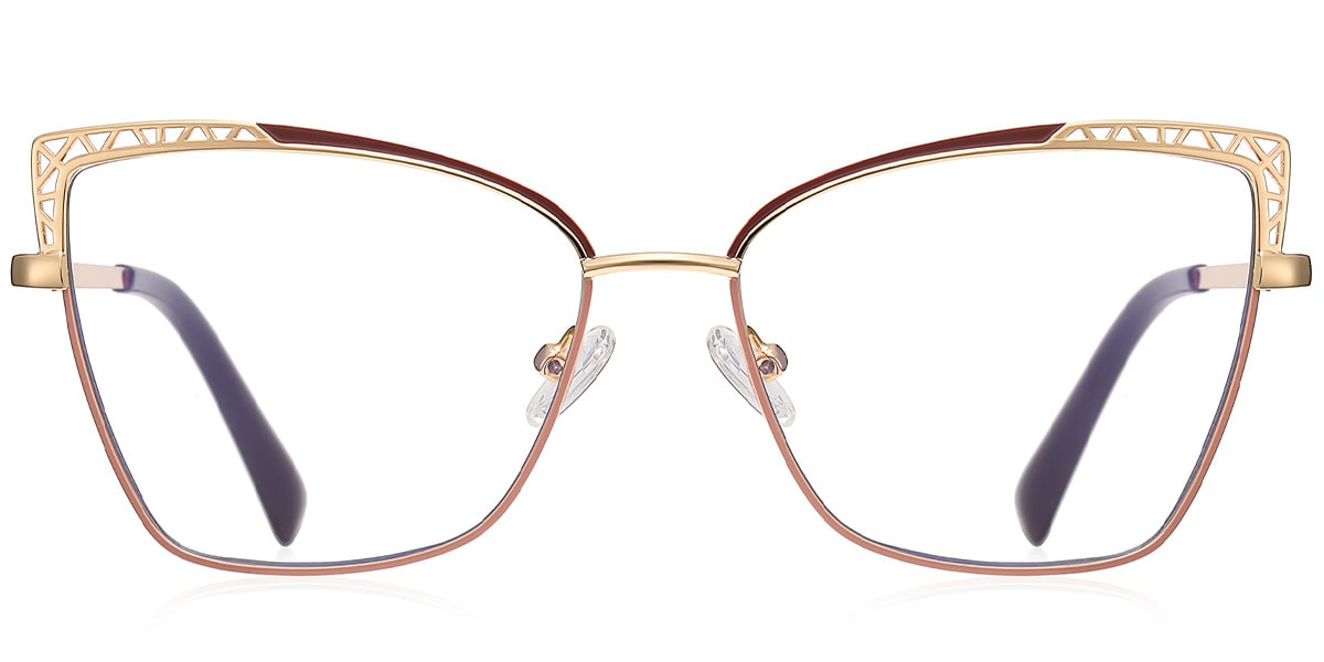 Square Reading Glasses pattern-brown