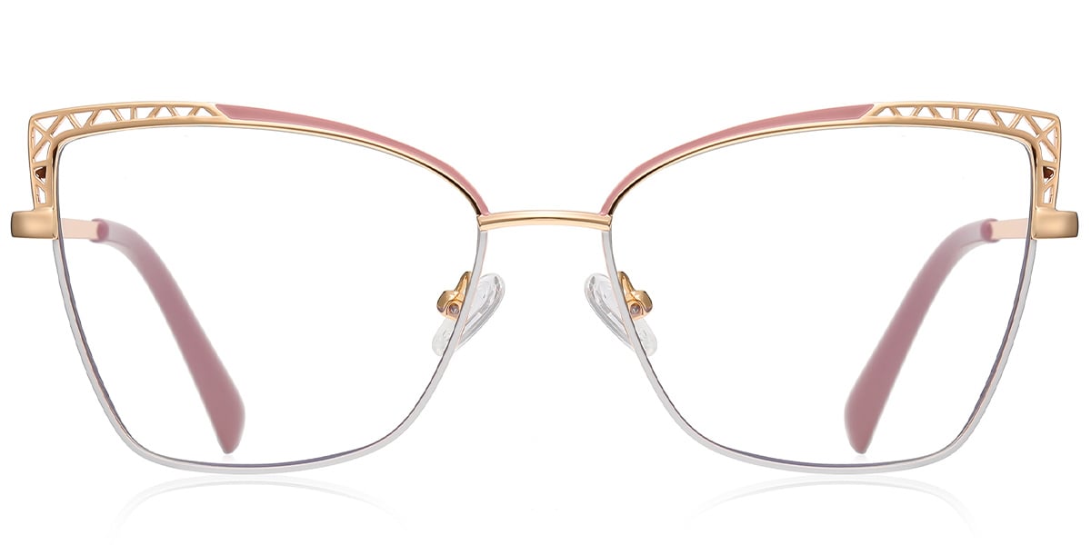 Square Reading Glasses pattern-pink