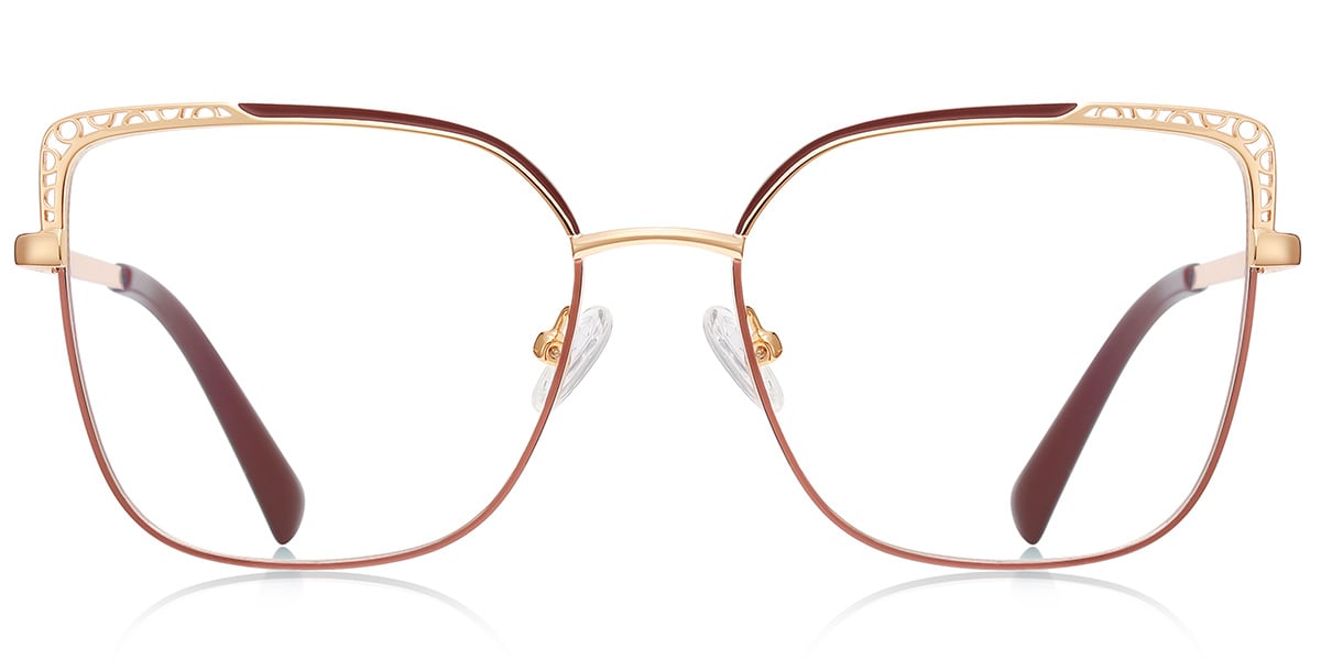 Square Reading Glasses pattern-brown