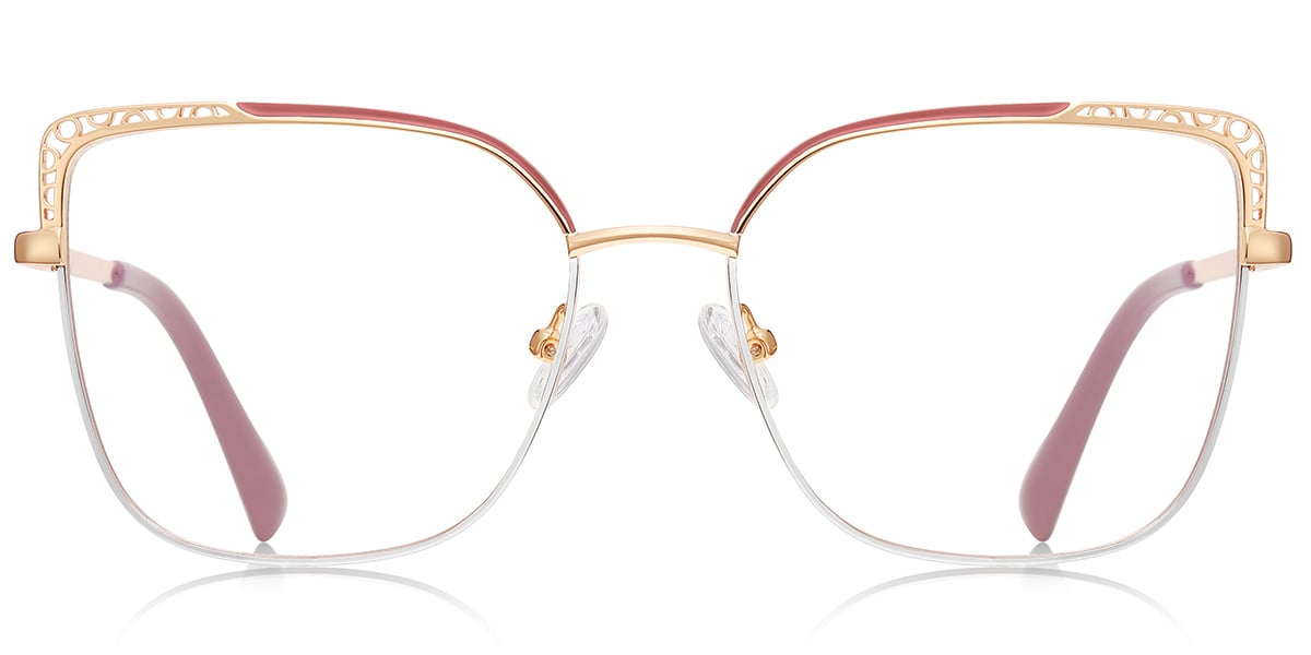 Square Reading Glasses pattern-pink