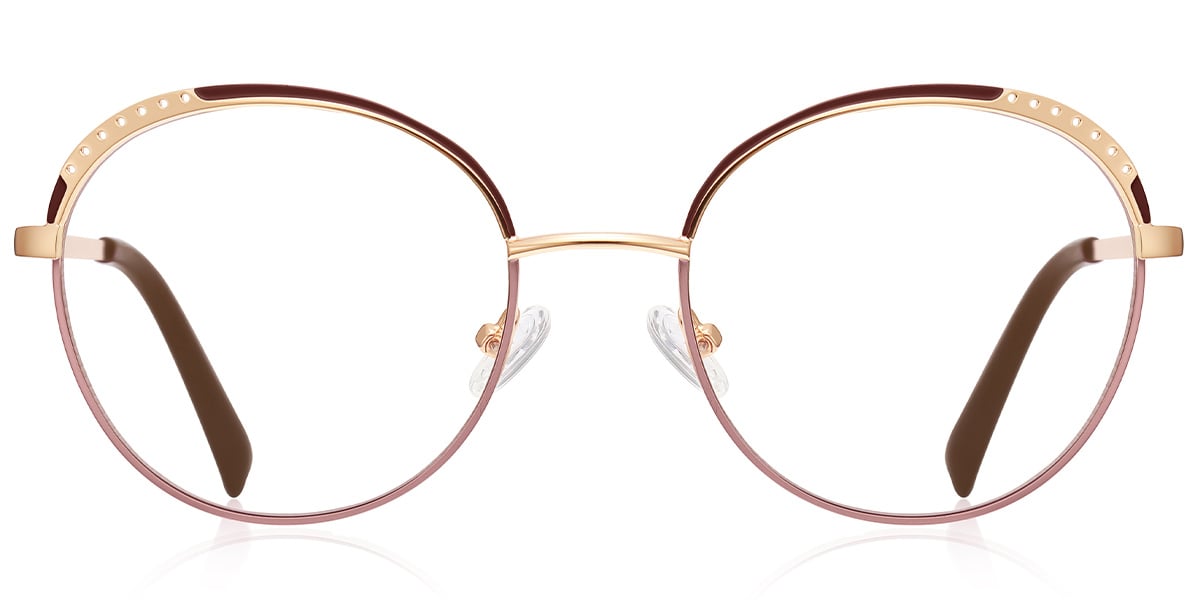 Oval Reading Glasses pattern-brown