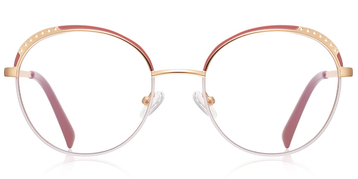 Oval Reading Glasses pattern-pink