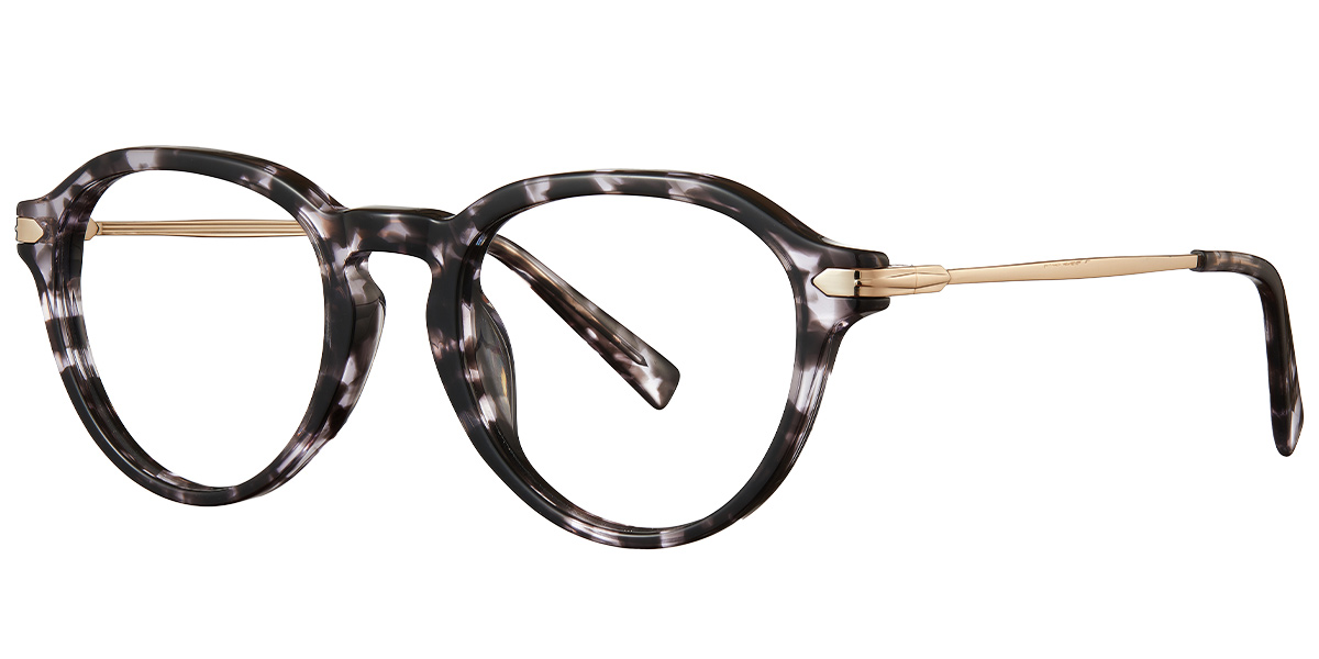 Acetate Geometric Reading Glasses pattern-black