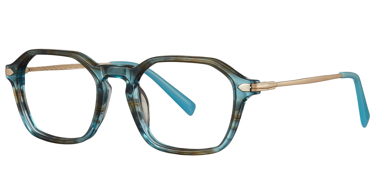 Acetate Square Reading Glasses pattern-blue