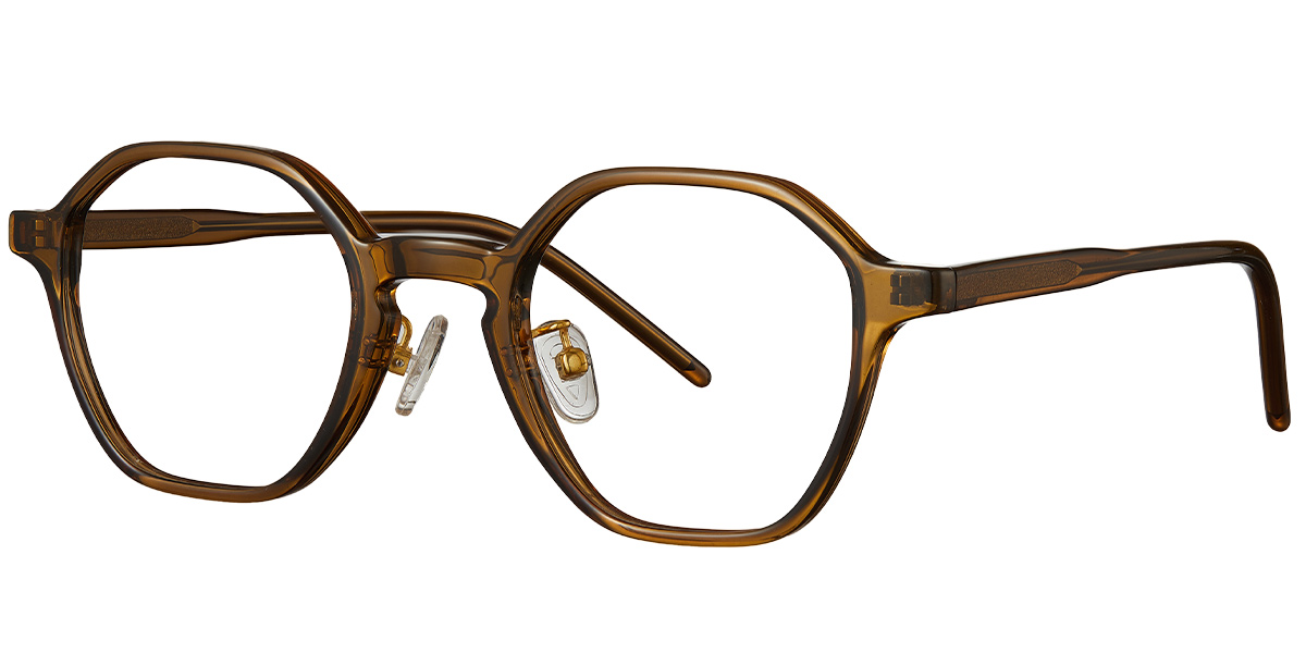 Acetate Geometric Reading Glasses translucent-brown