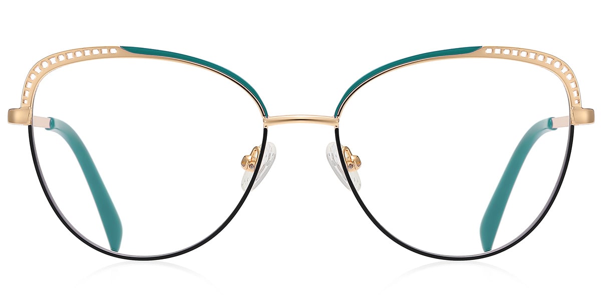 Geometric Reading Glasses pattern-green