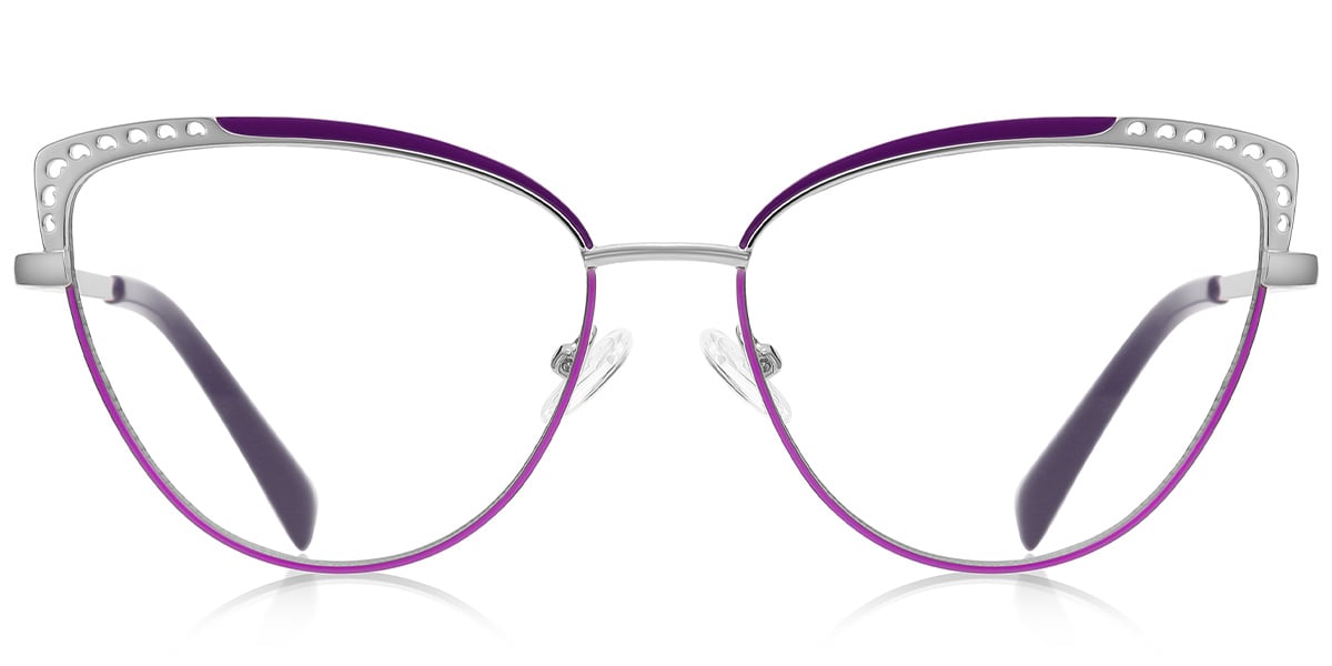 Cat Eye Reading Glasses pattern-purple