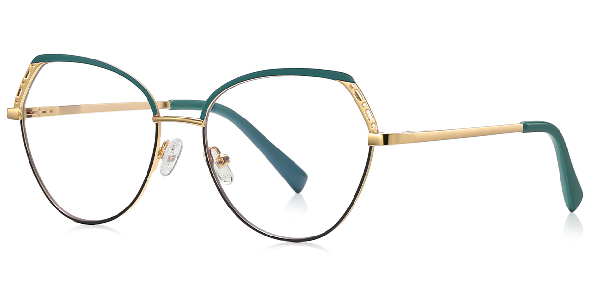 Geometric Reading Glasses pattern-green