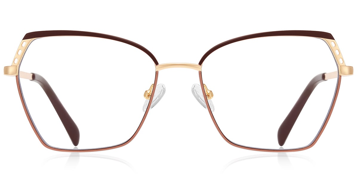 Geometric Reading Glasses pattern-brown