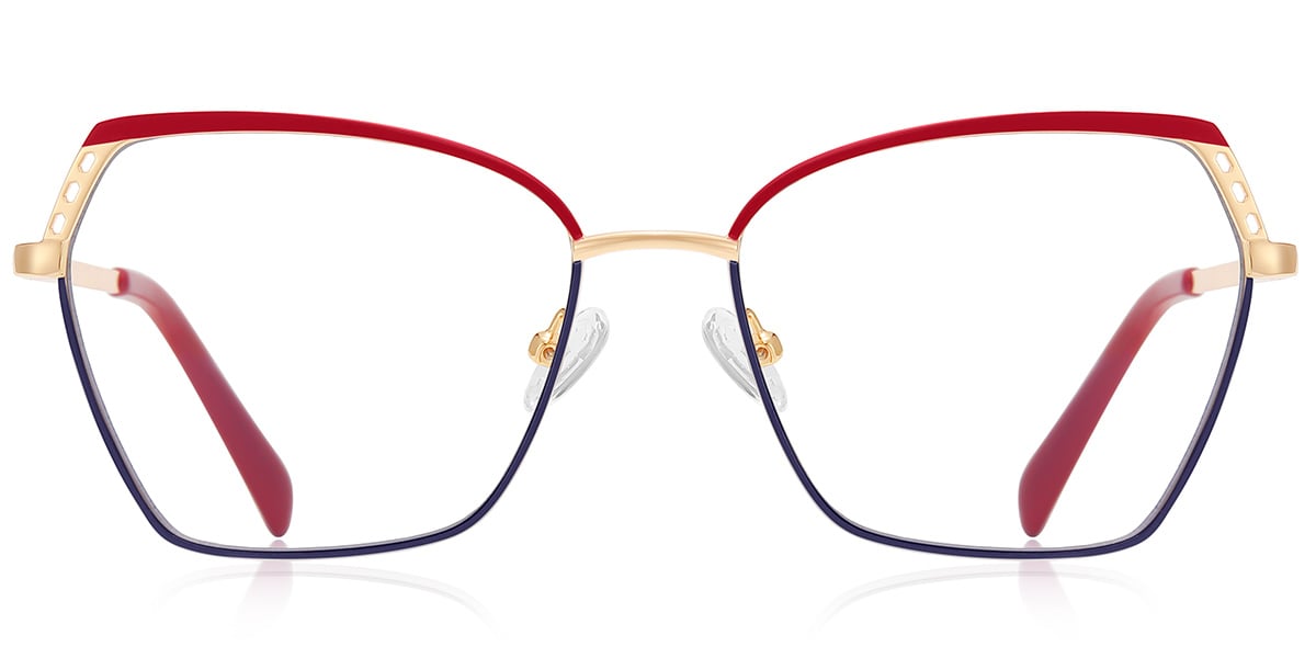 Geometric Reading Glasses pattern-red