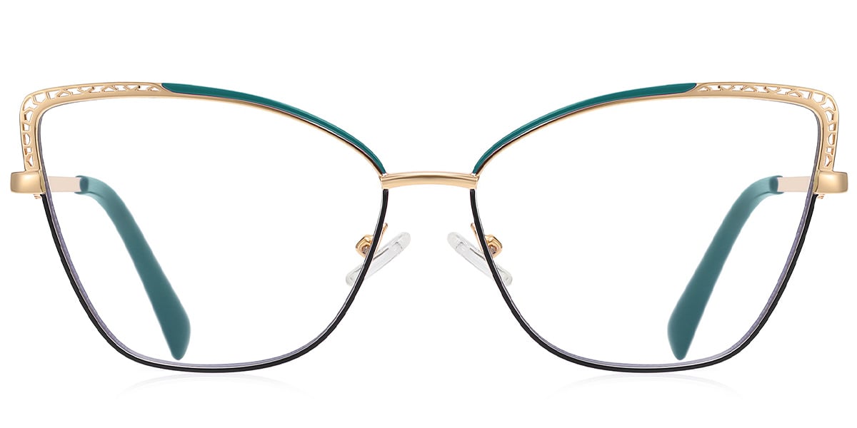 Cat Eye Reading Glasses pattern-green