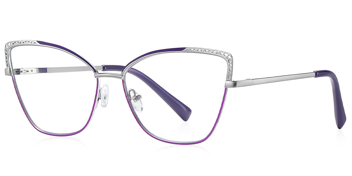 Cat Eye Reading Glasses pattern-purple