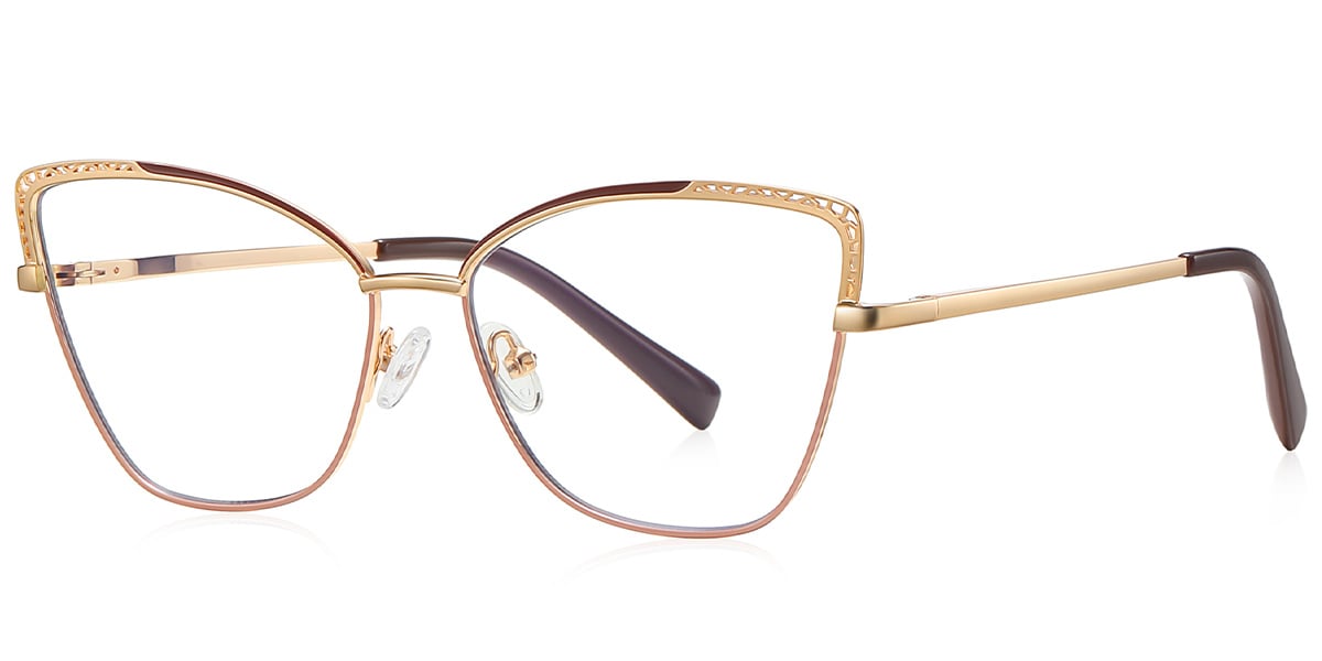 Cat Eye Reading Glasses pattern-brown