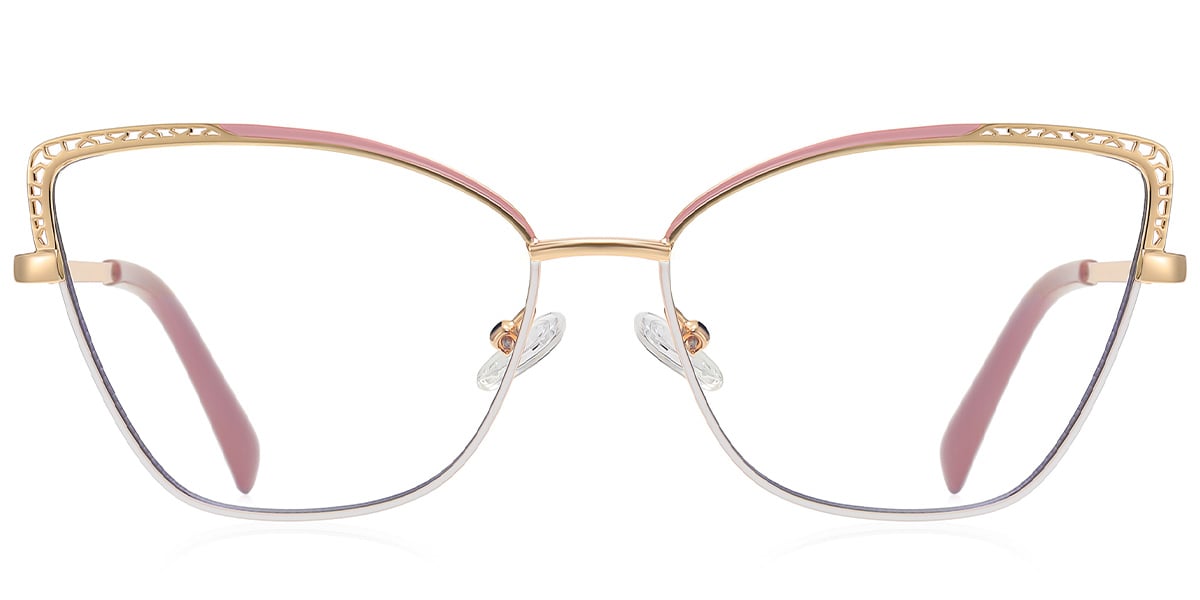 Cat Eye Reading Glasses pattern-pink