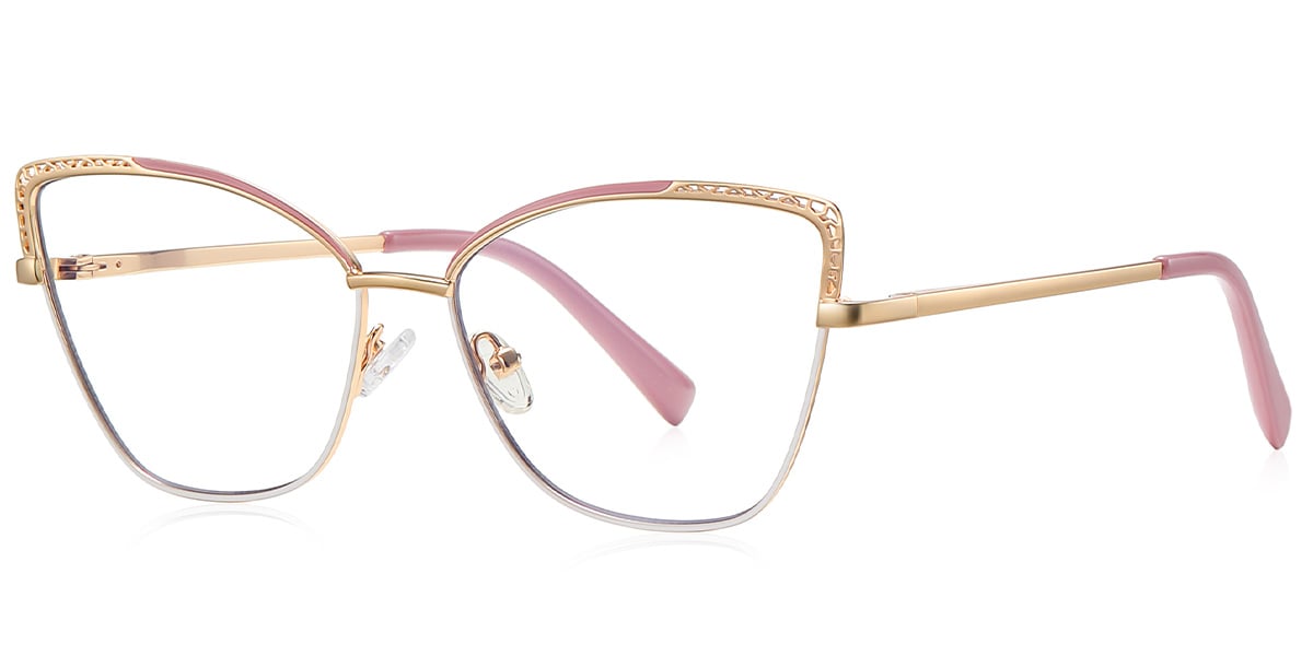 Cat Eye Reading Glasses pattern-pink