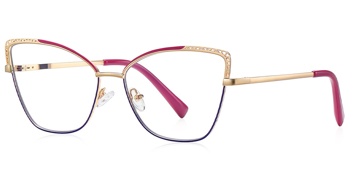 Cat Eye Reading Glasses pattern-rose