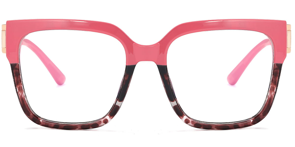 Square Reading Glasses pattern-pink