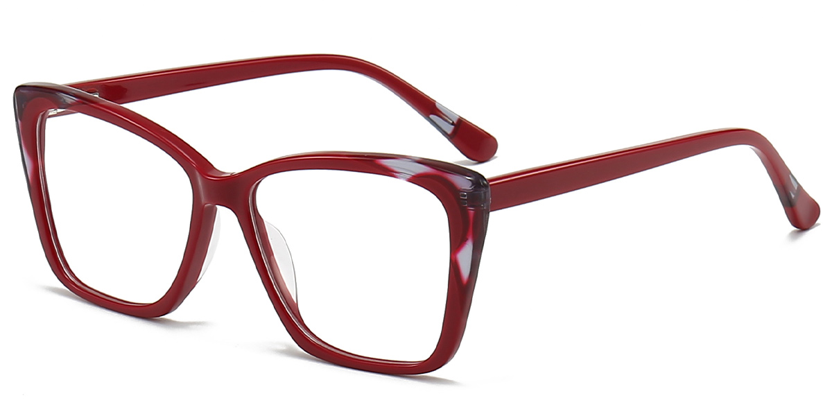 Acetate Square Reading Glasses pattern-red