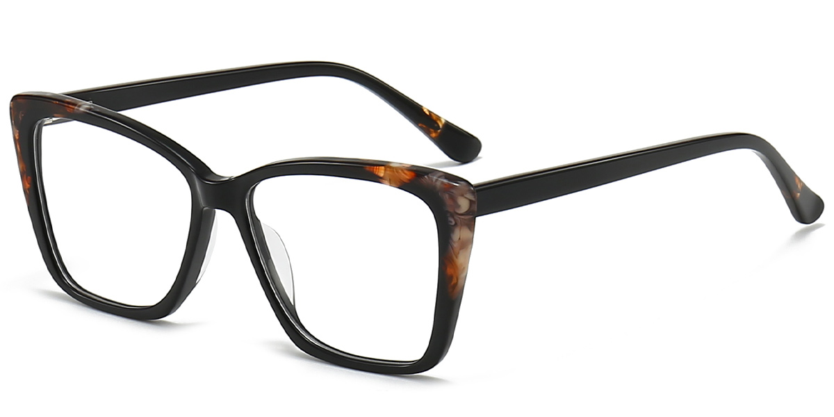 Acetate Square Reading Glasses pattern-black