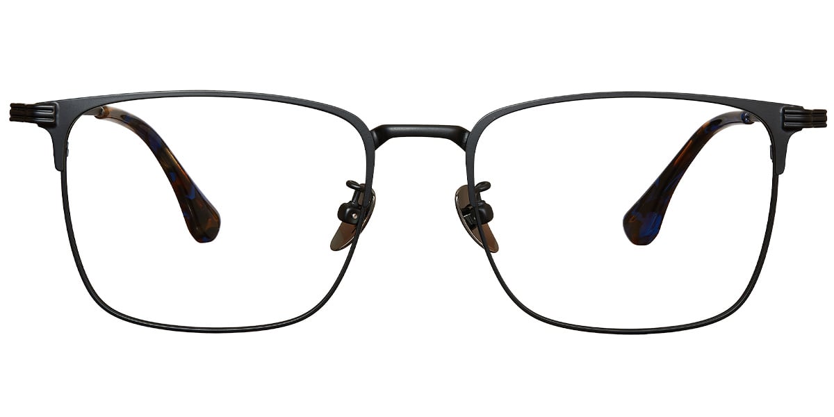 Titanium Rectangle Reading Glasses black