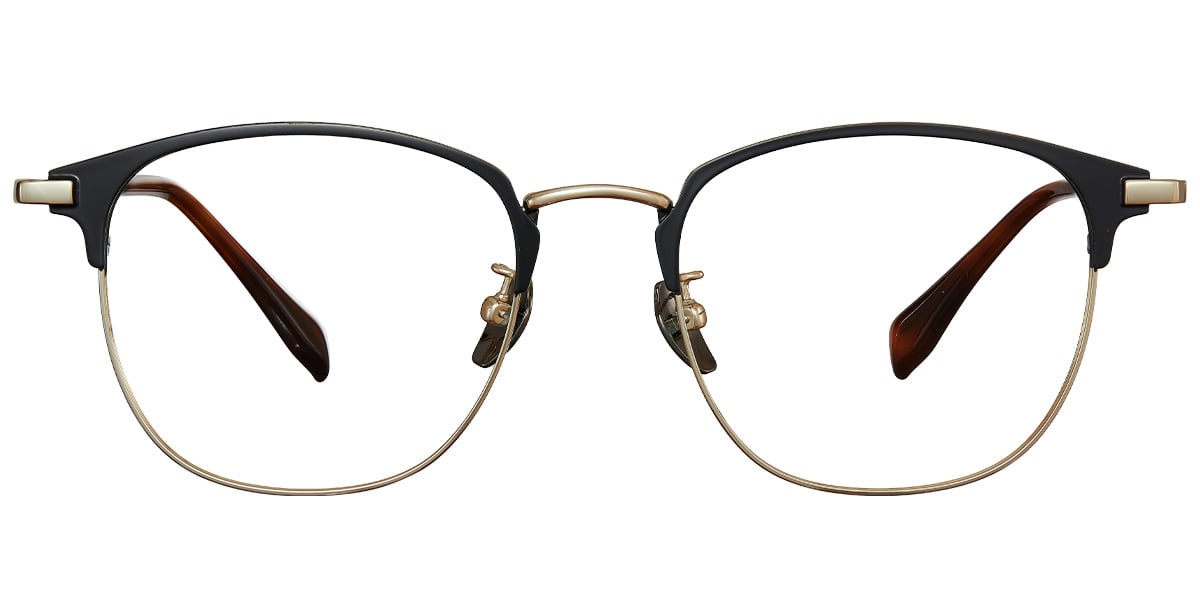 Titanium Square Reading Glasses black-gold