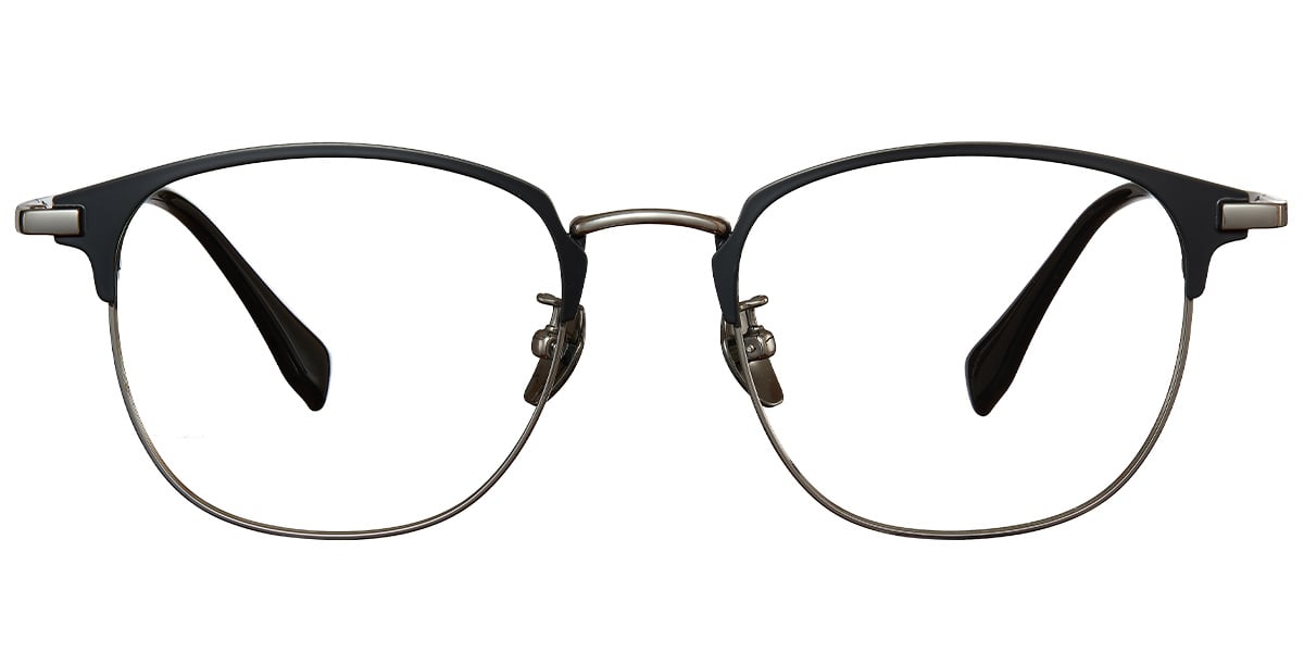 Titanium Square Reading Glasses black-gun_metal