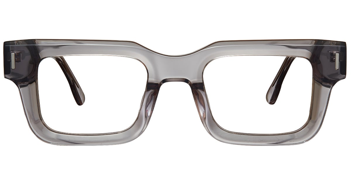 Acetate Rectangle Reading Glasses translucent-grey