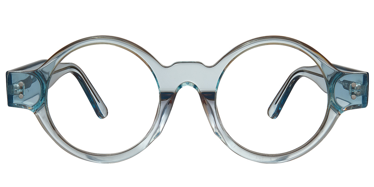 Acetate Round Reading Glasses translucent-blue