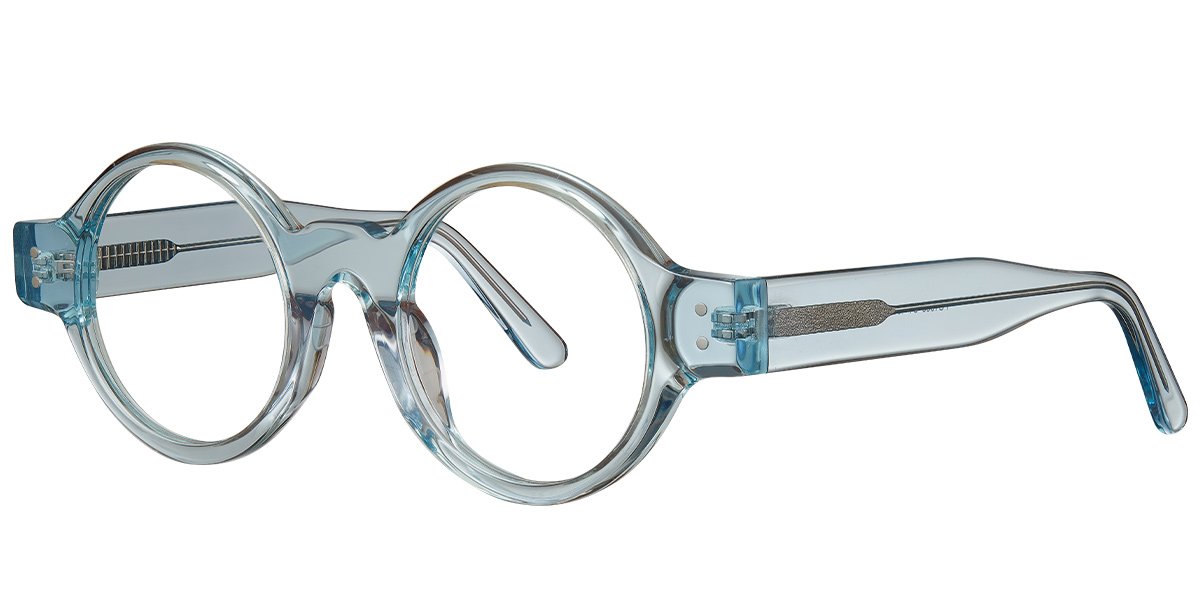 Acetate Round Reading Glasses translucent-blue