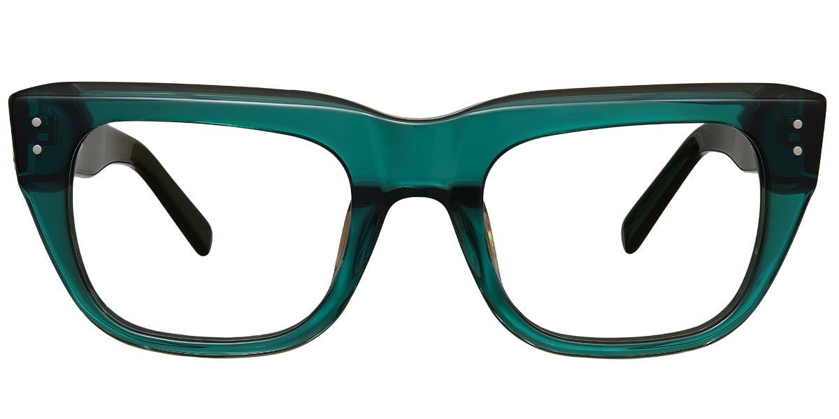 Acetate Square Reading Glasses translucent-green