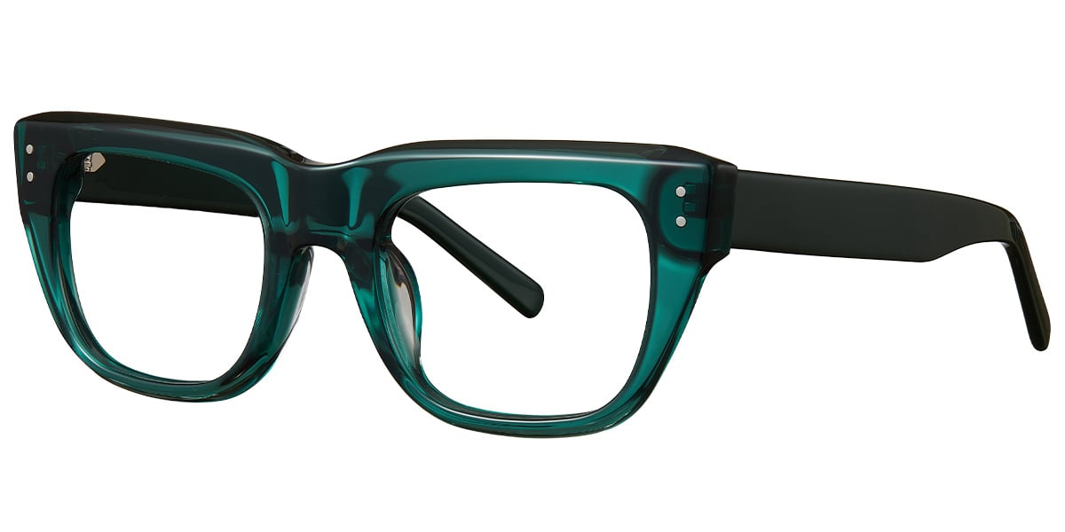 Acetate Square Reading Glasses translucent-green