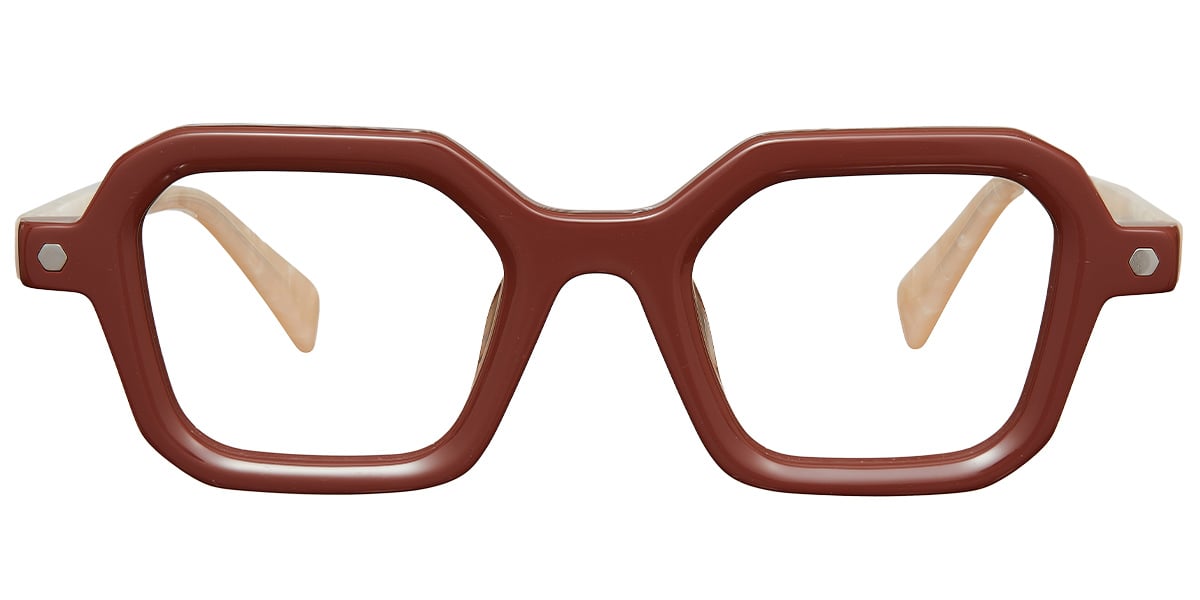 Acetate Square Reading Glasses brown