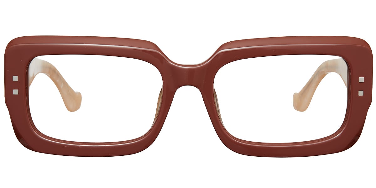 Acetate Rectangle Reading Glasses brown