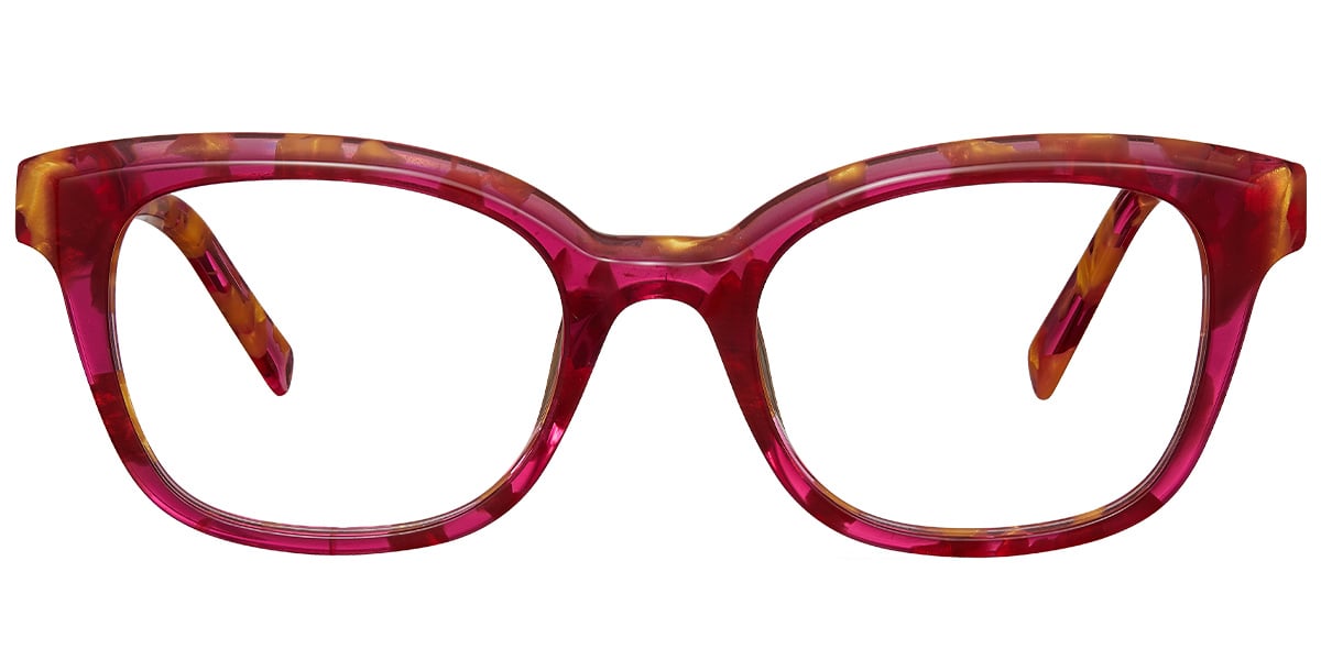 Acetate Square Reading Glasses pattern-red