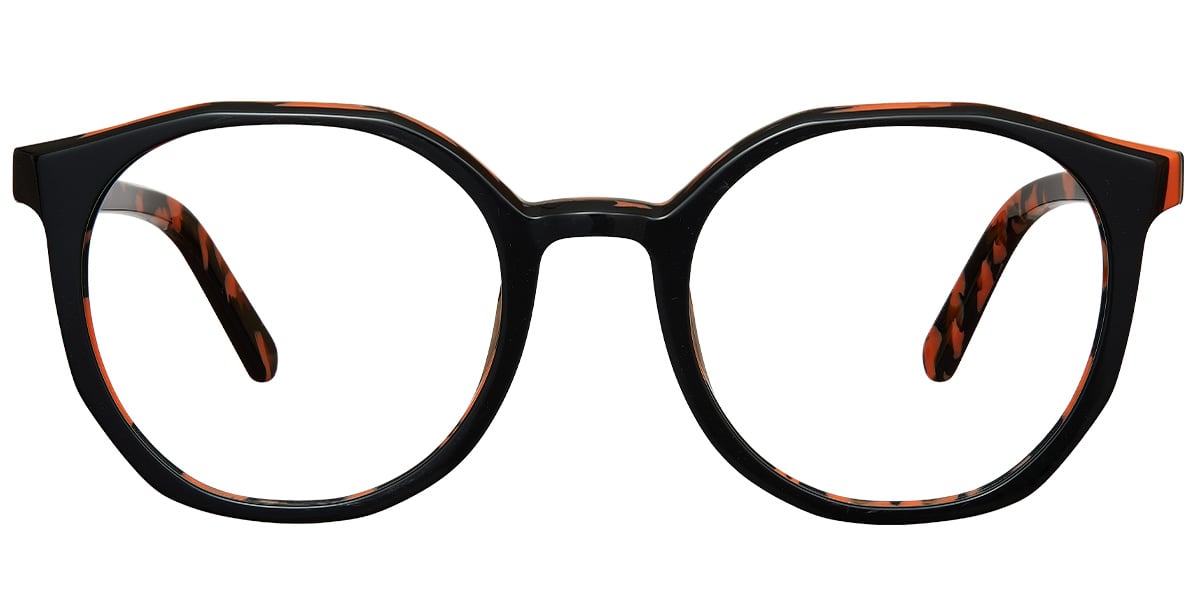 Acetate Geometric Reading Glasses pattern-black