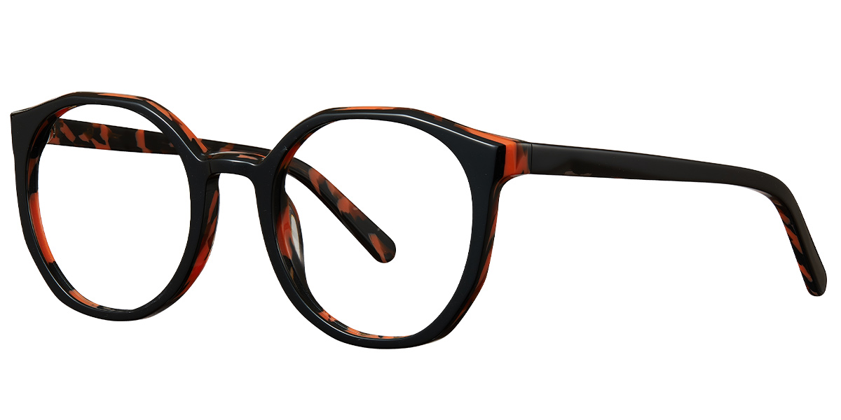 Acetate Geometric Reading Glasses pattern-black