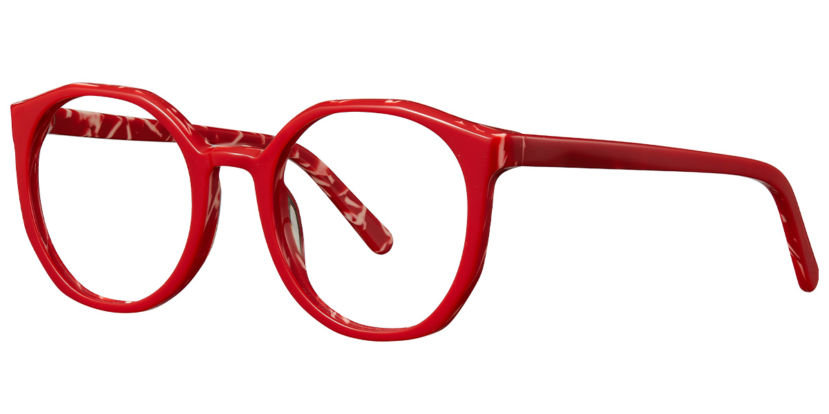 Acetate Geometric Reading Glasses pattern-red