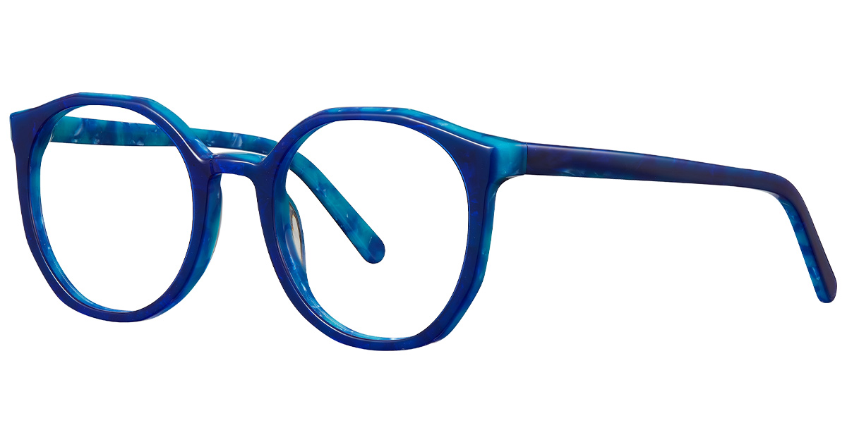 Acetate Geometric Reading Glasses pattern-blue