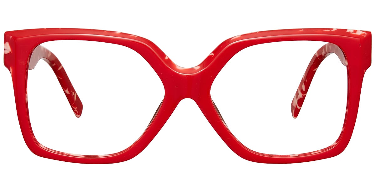 Acetate Square Reading Glasses pattern-red