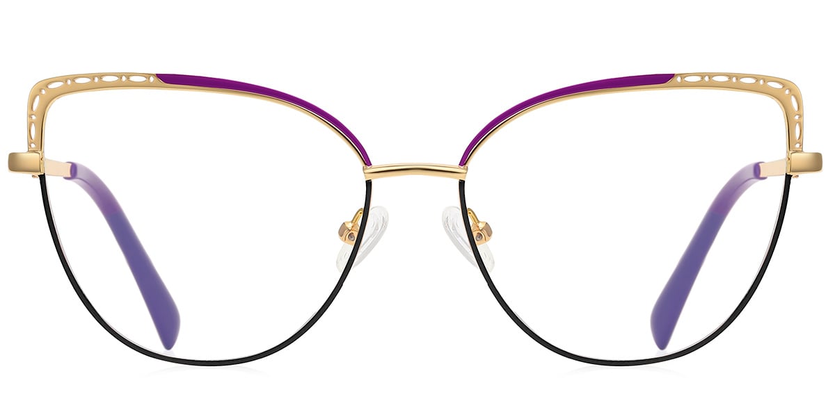 Cat Eye Reading Glasses pattern-purple