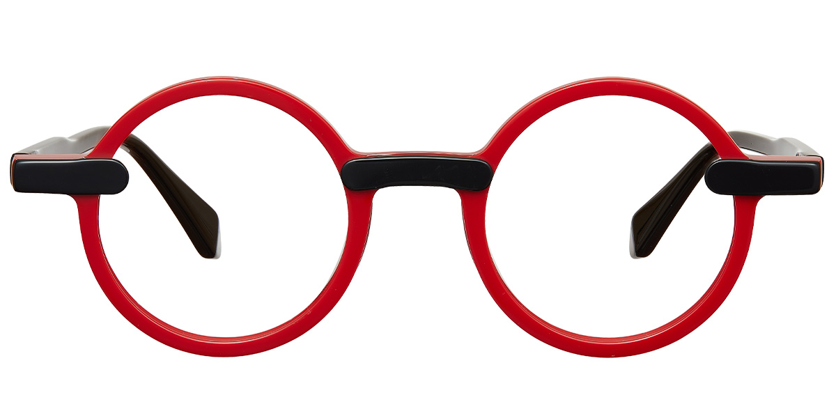 Acetate Round Reading Glasses pattern-red