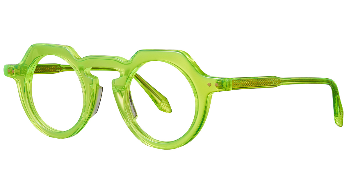 Acetate Round Reading Glasses translucent-yellow