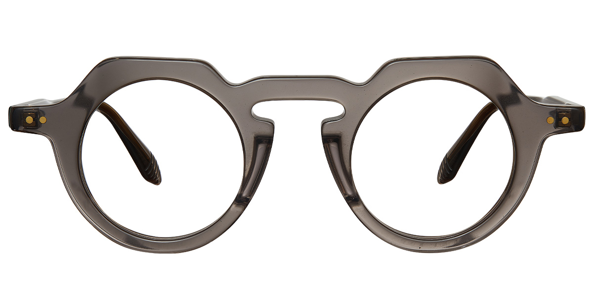 Acetate Round Reading Glasses translucent-grey