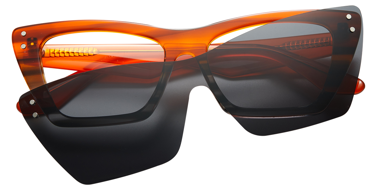 Acetate Square Reading Glasses pattern-orange