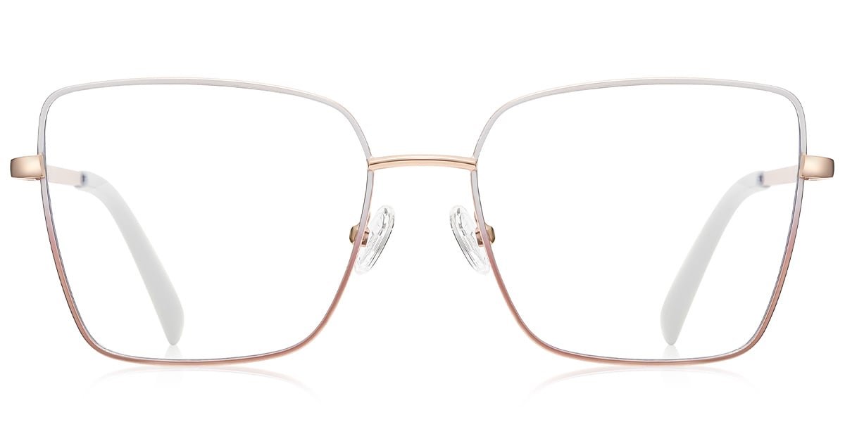 Square Reading Glasses rose_gold-white