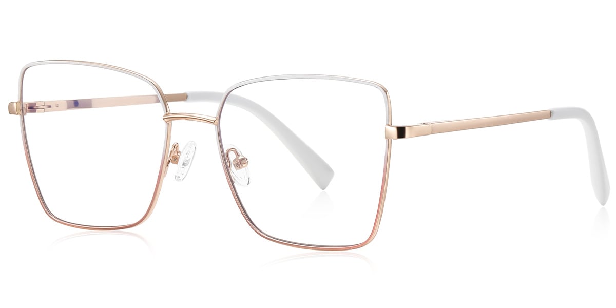 Square Reading Glasses rose_gold-white