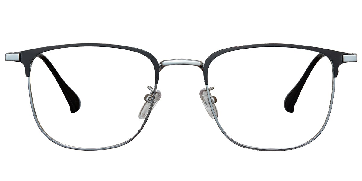 Square Reading Glasses black-silver